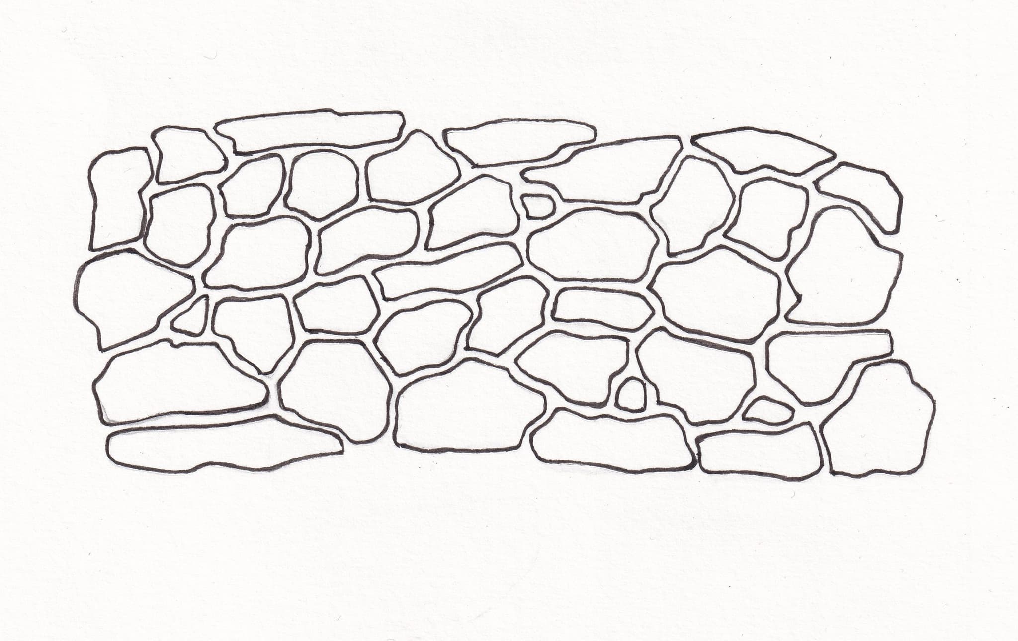 Forðast skal að uppröðun steina myndi beinar línur