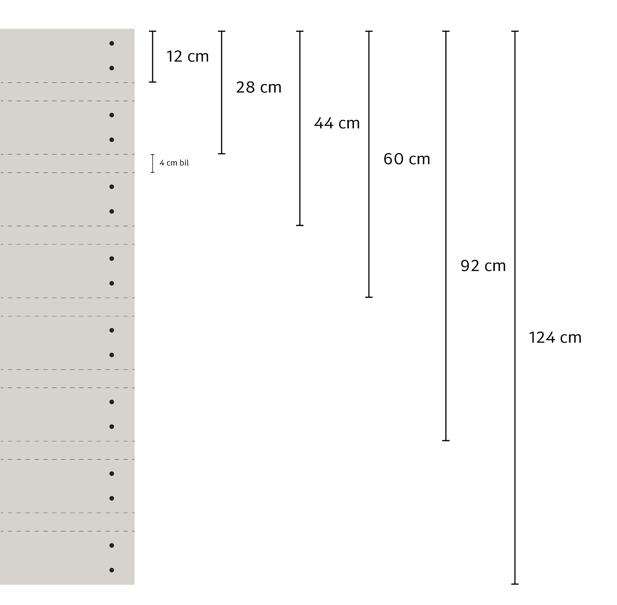 Plötuhæðin fyrir almennar merkingar fylgja skilgreindu stærðarkerfi.