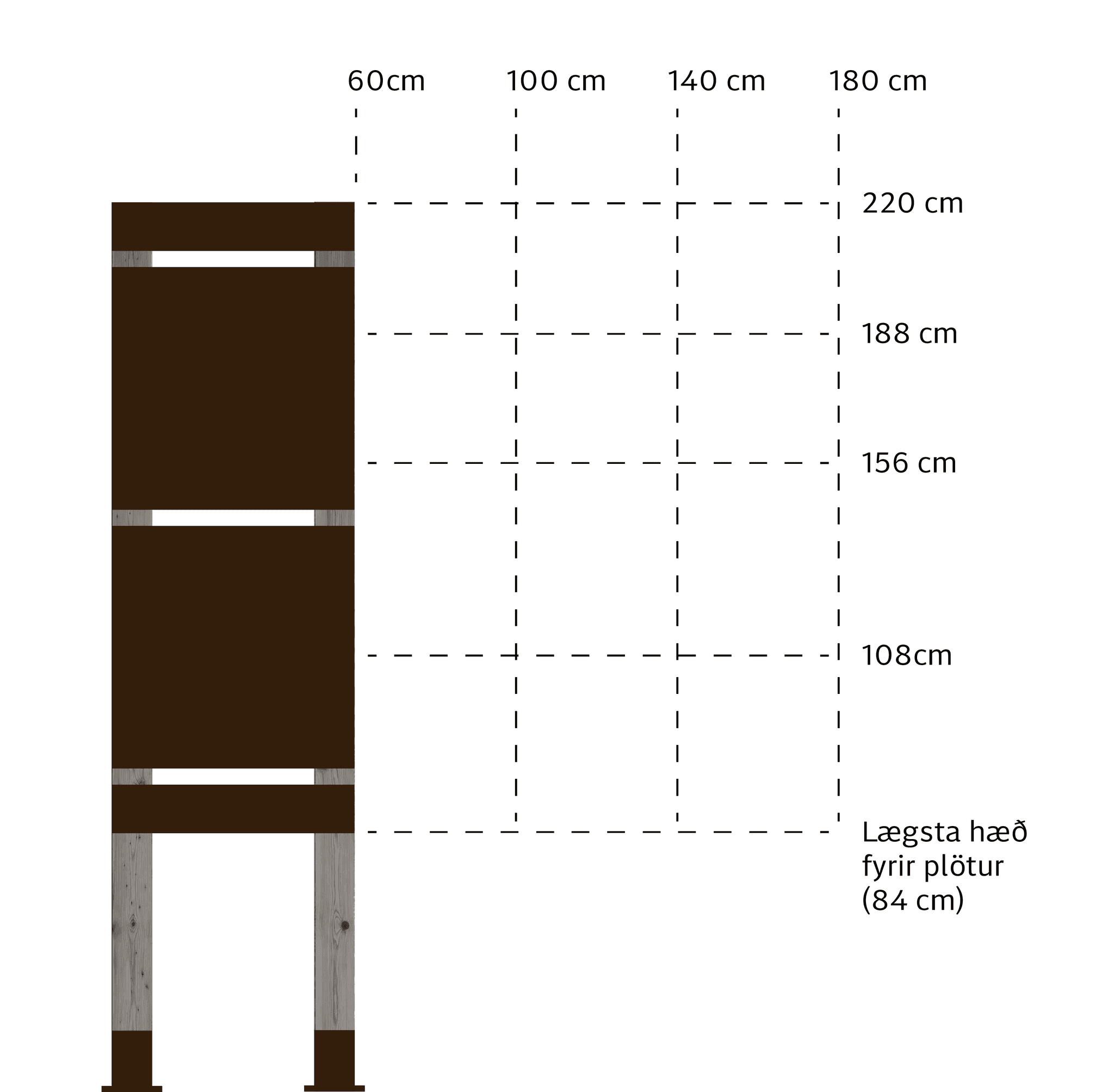 Almenna skiltið er hægt að setja saman í 16 mismunandi stærðum.