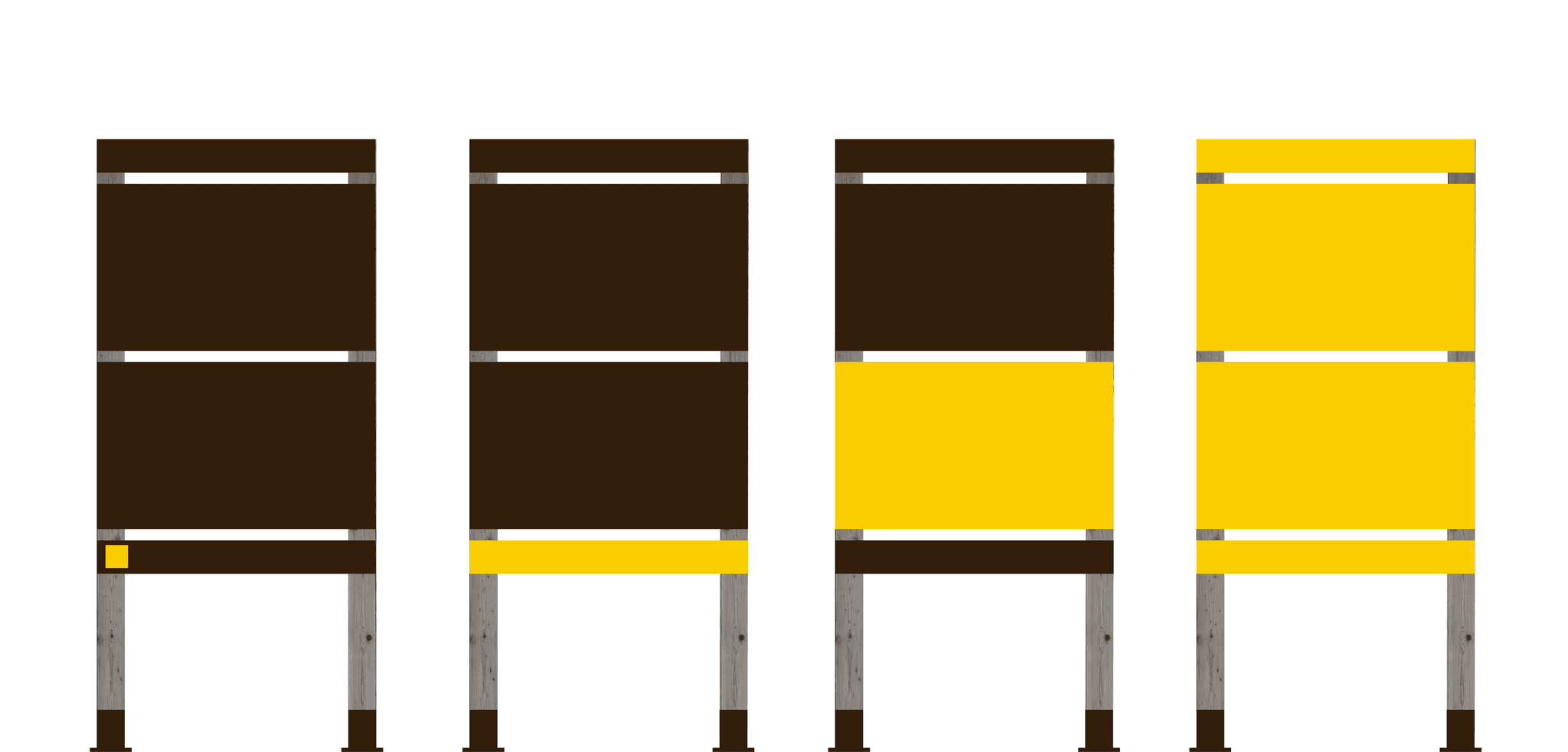 Mismunandi hlutfall öryggisupplýsinga í almennu skilti